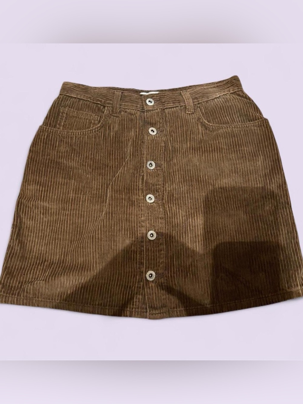 Button-Front Corduroy Skirt in Brown Vintage Old Navy| W6